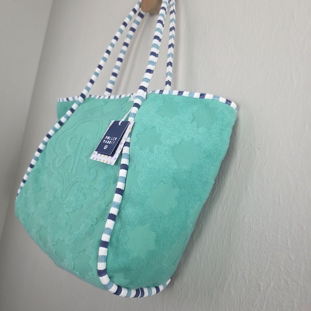 NWT Roller Rabbit Target Star Geo Terry Beach Large Tote Bag - Picture 6 of 13